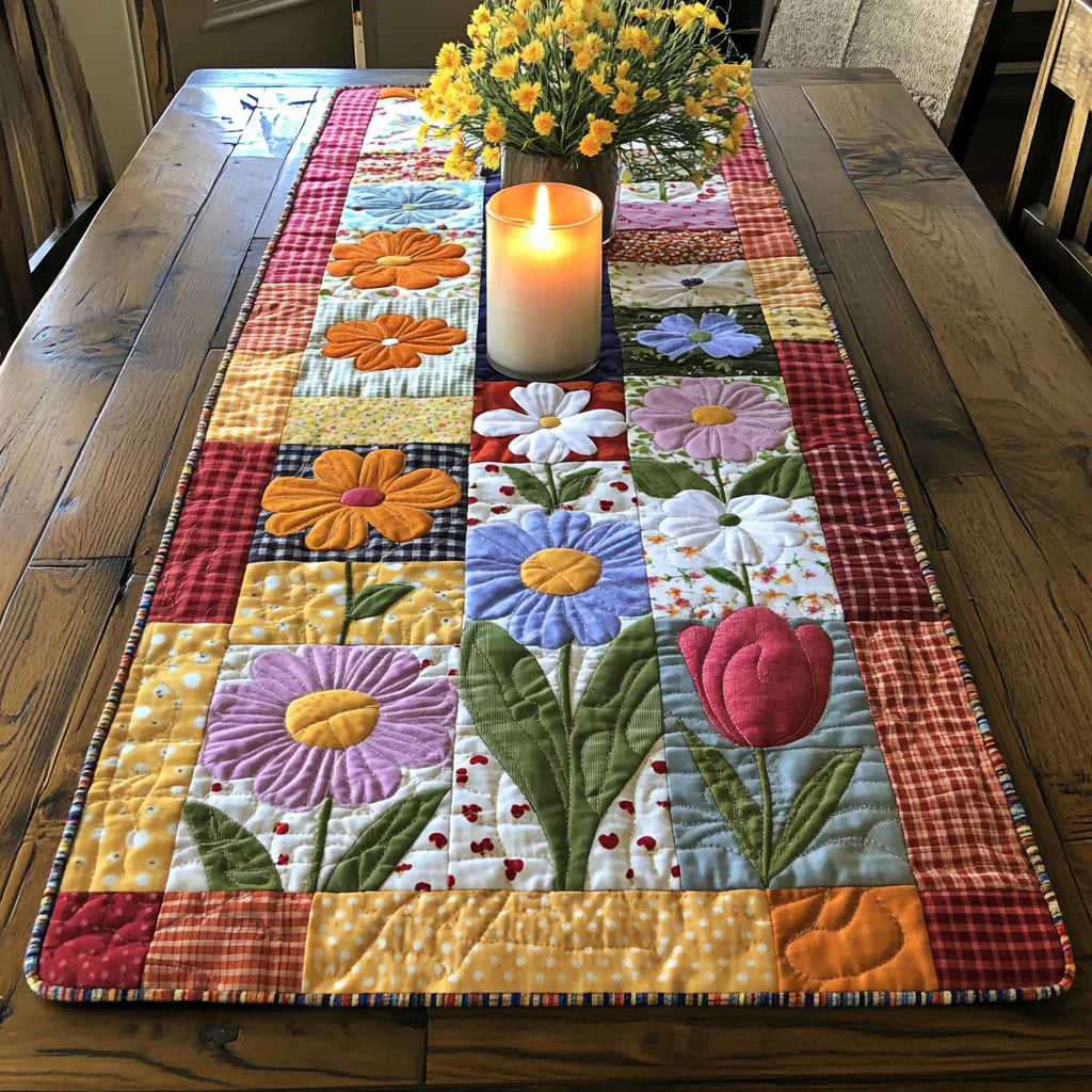 Petal Pathway Quilted Table Runner