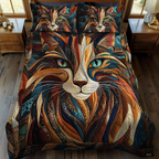 3-Piece Quilted Bedding Set - Whiskers & Dots