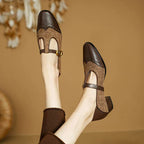 Grace | Vintage Leather Shoes with Buckle