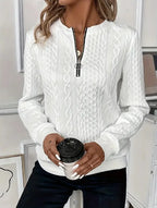 Textured Zipper Sweatshirt – Stylish & Comfy eua