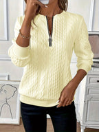 Textured Zipper Sweatshirt – Stylish & Comfy eua