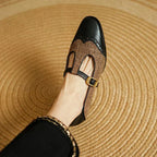 Grace | Vintage Leather Shoes with Buckle