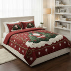 3-Piece Quilted Bedding Set - Santa Claus's Workshop Theme