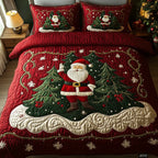 3-Piece Quilted Bedding Set - Santa Claus's Workshop Theme