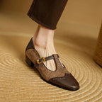 Grace | Vintage Leather Shoes with Buckle