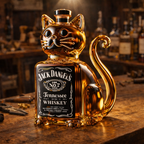Cat-Themed Whisky Bottle