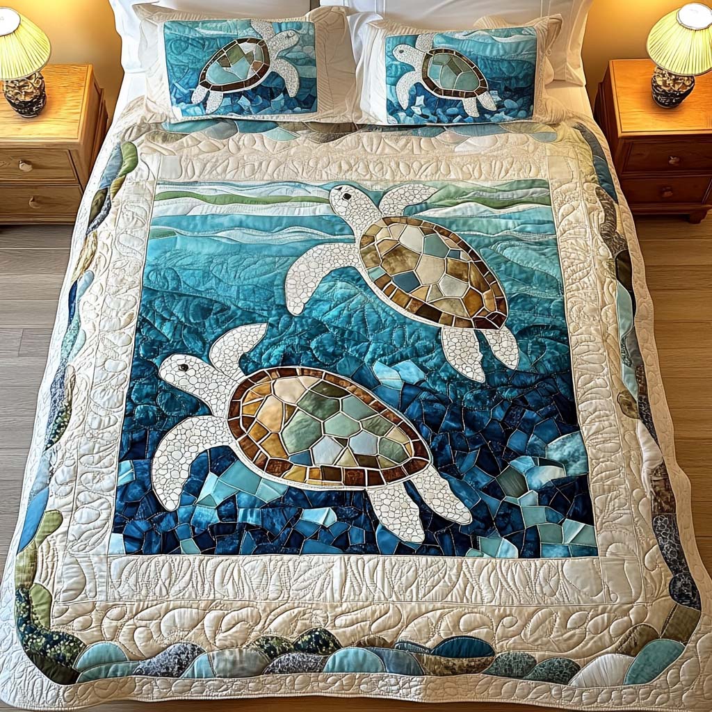 Quilted Turtles 3-Piece Bedding Set