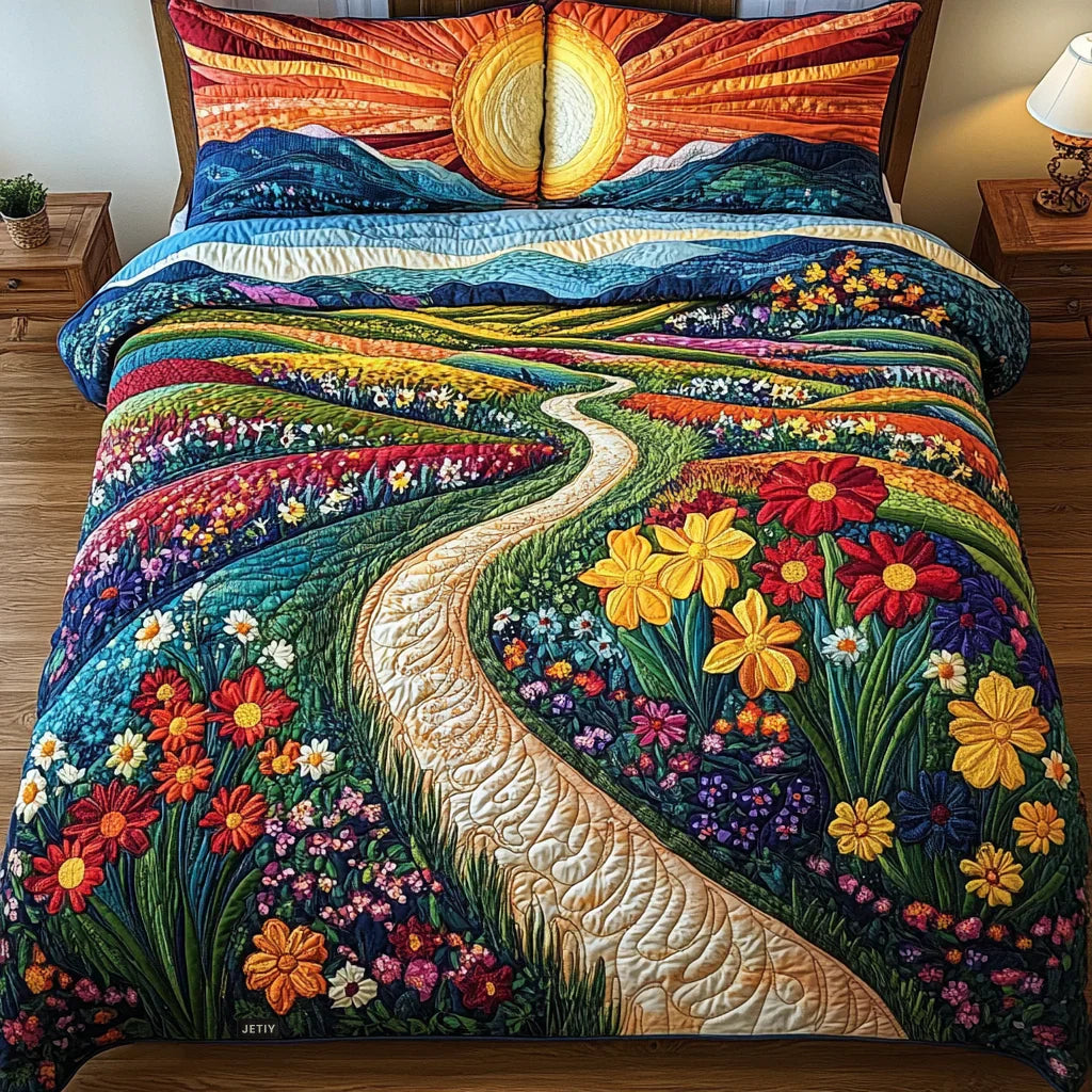 Ray of Sunshine 3-Piece Quilted Bedspread Set