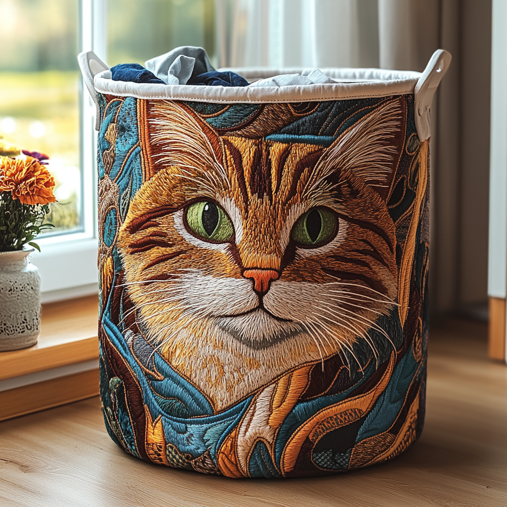 Sunny Cat Laundry Basket