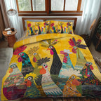3-Piece Quilted Bedding Set - Dawn's Rooster Design