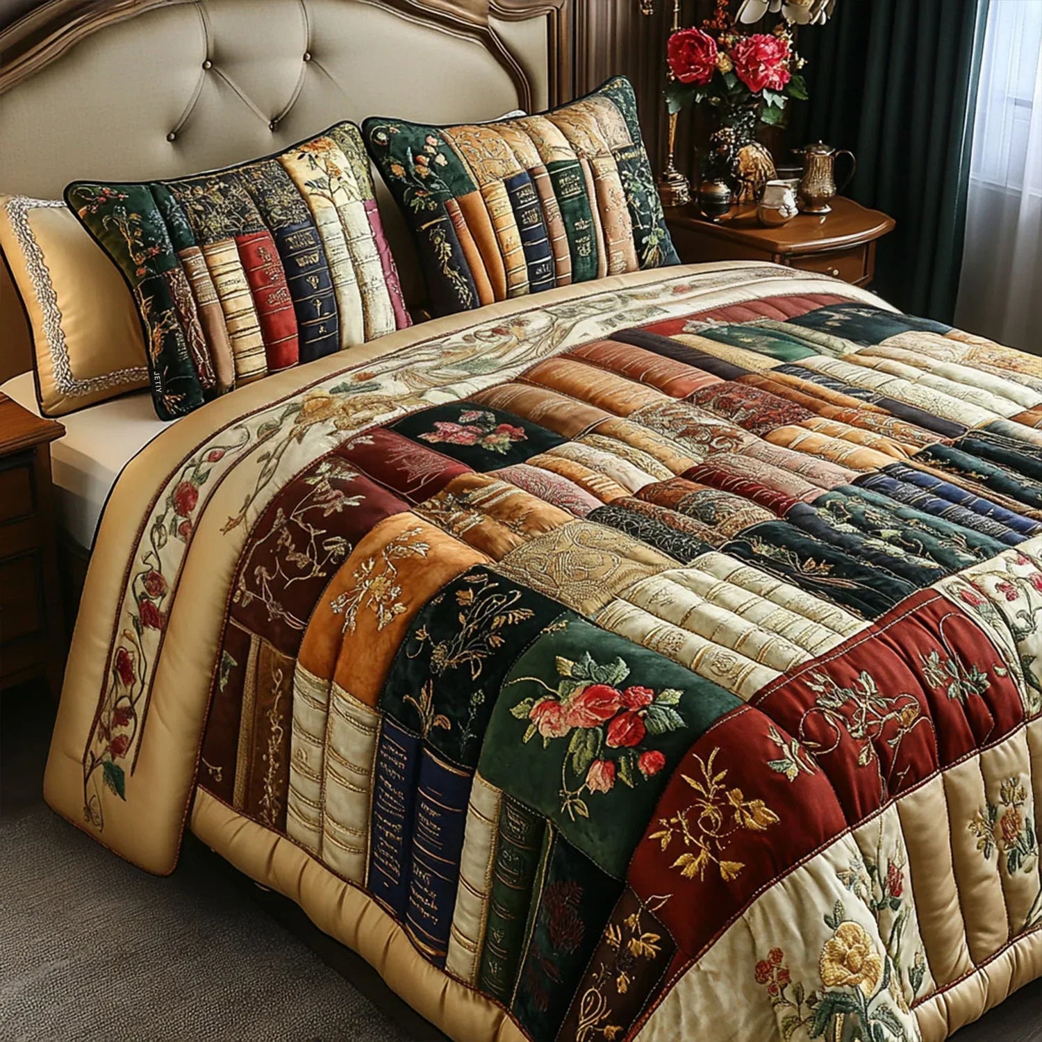 3-Piece Quilted Bedding Set - Avid Readers' Cozy Retreat