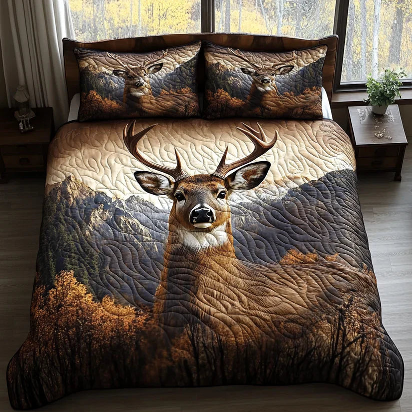 3-Piece Quilted Bedding Set Featuring Forest Animals