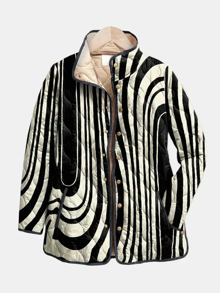 Aria | Veste Matelassée Décontractée avec Design Géométrique Abstrait