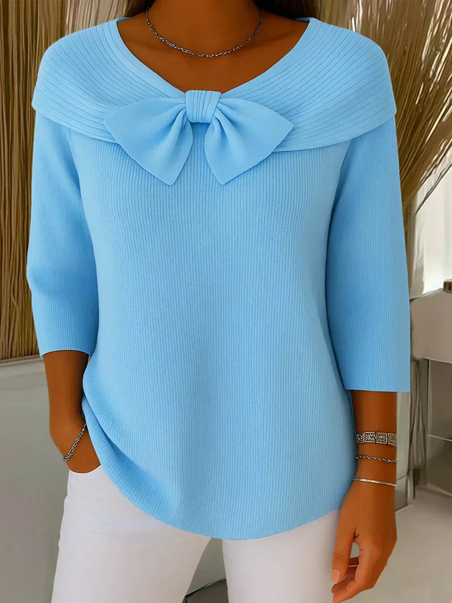 Lirya | Elegant Knitted Top with Bow aud