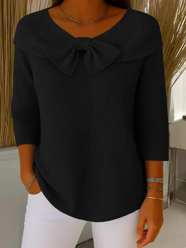 Lirya | Elegant Knitted Top with Bow aud