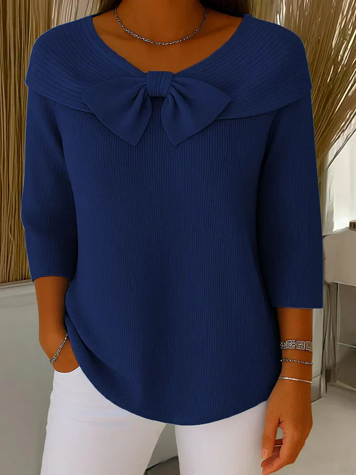 Lirya | Elegant Knitted Top with Bow aud