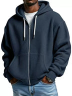 Thomas | Waffle Knit Hooded Jacket