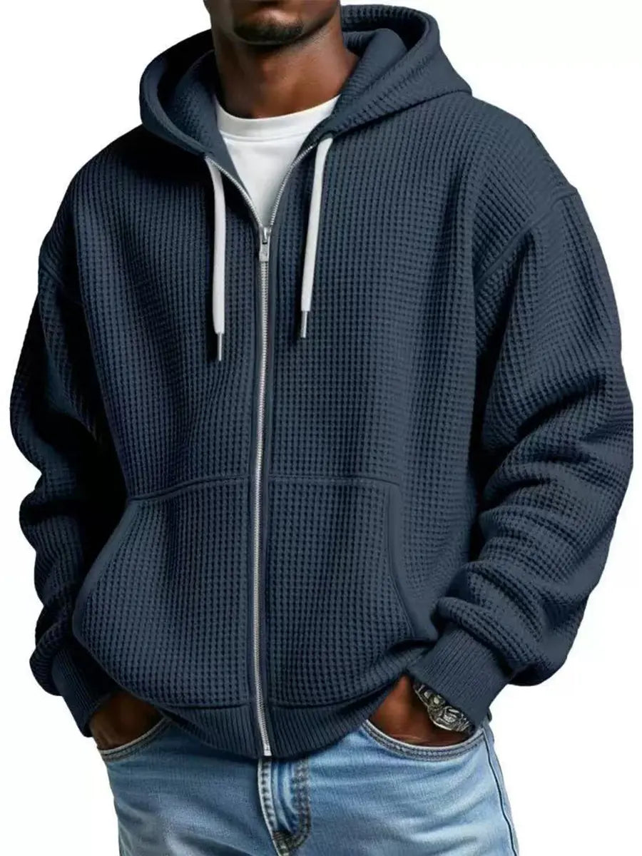 Thomas | Waffle Knit Hooded Jacket
