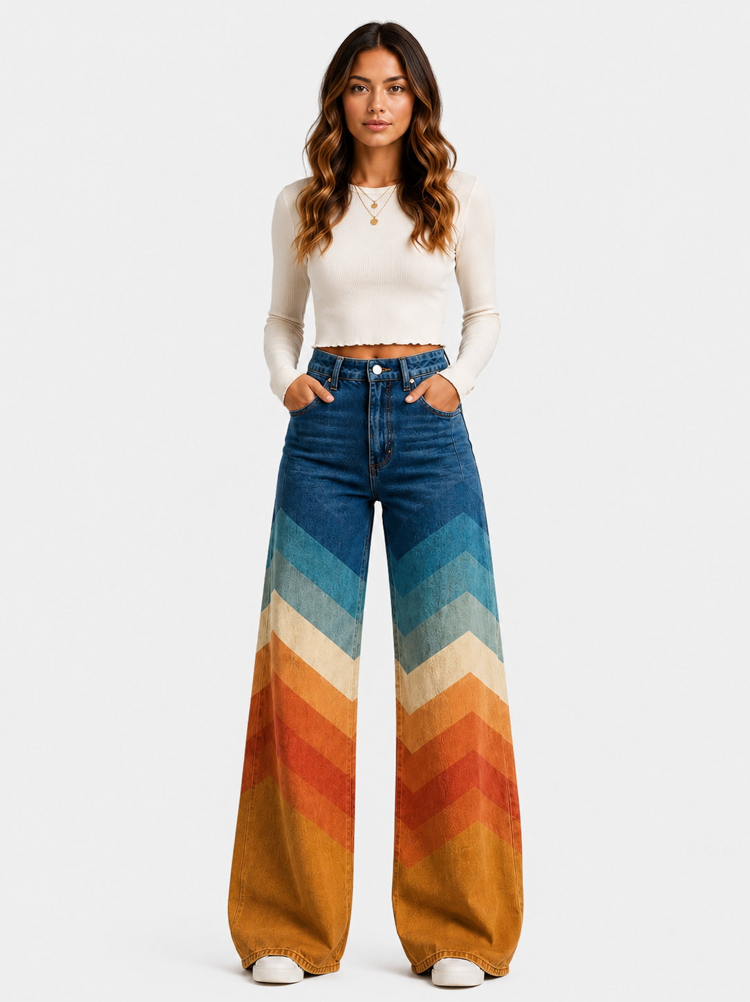 Ella | Retro Zig Zag Elegant Pants