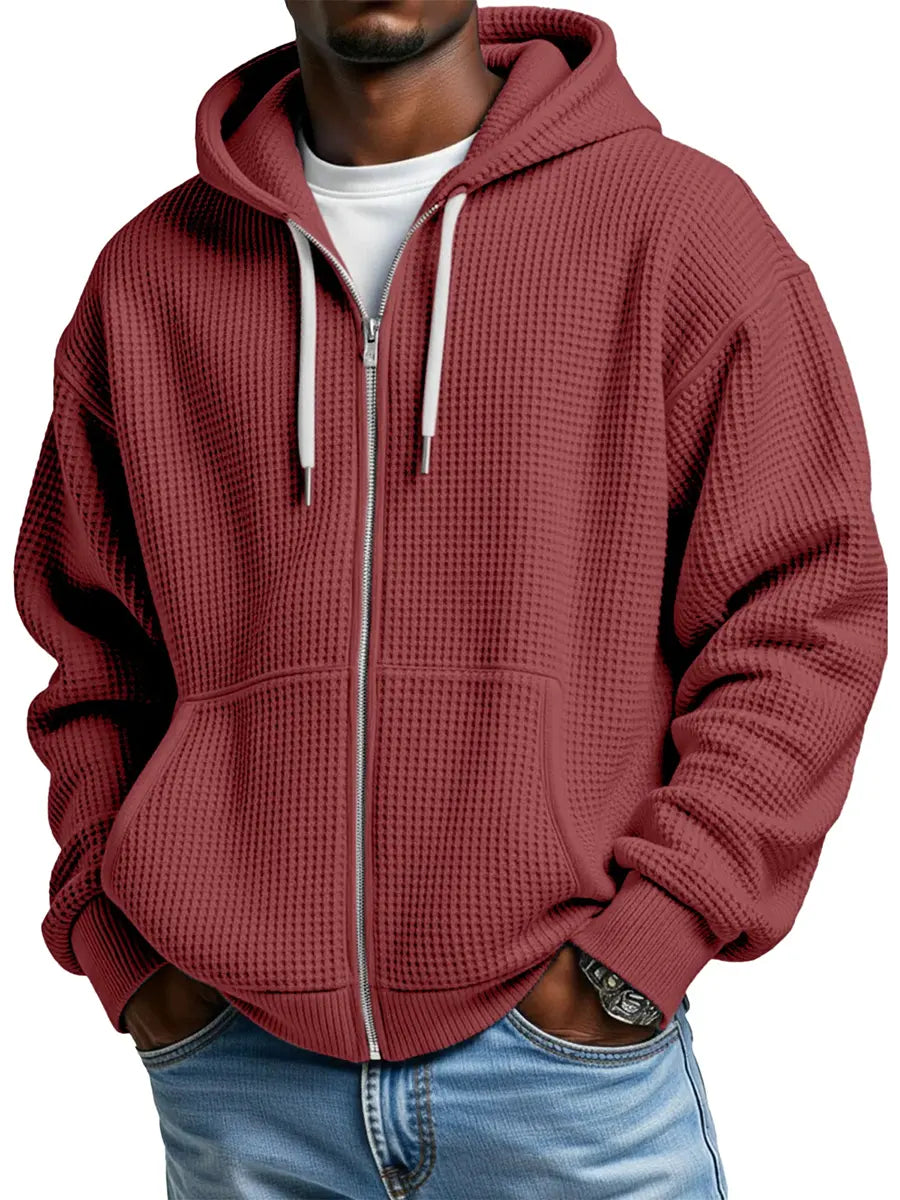 Thomas | Waffle Knit Hooded Jacket