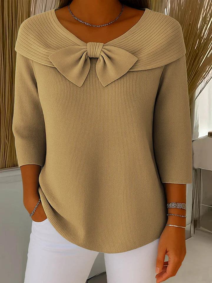 Lirya | Elegant Knitted Top with Bow aud