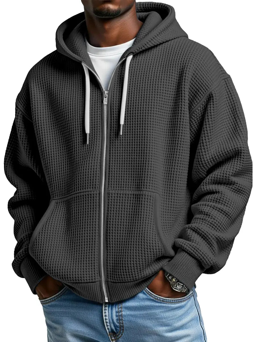 Thomas | Waffle Knit Hooded Jacket