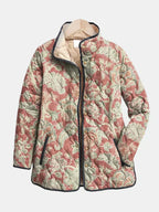 Amelia | Veste Matelassée Décontractée à Fleurs Vintage