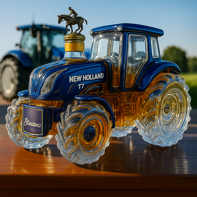 Whiskey Bottle Designed as a Classic New Holland T7 Tractor