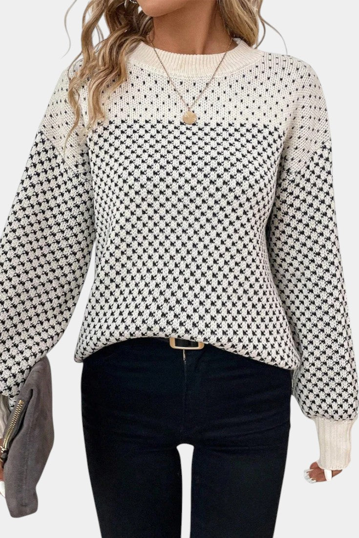 Sadie | Color Block Crew Neck Sweater