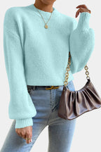 Ava | Round Neck Sweater with Puff Sleeves