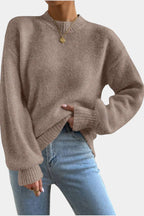 Ava | Round Neck Sweater with Puff Sleeves